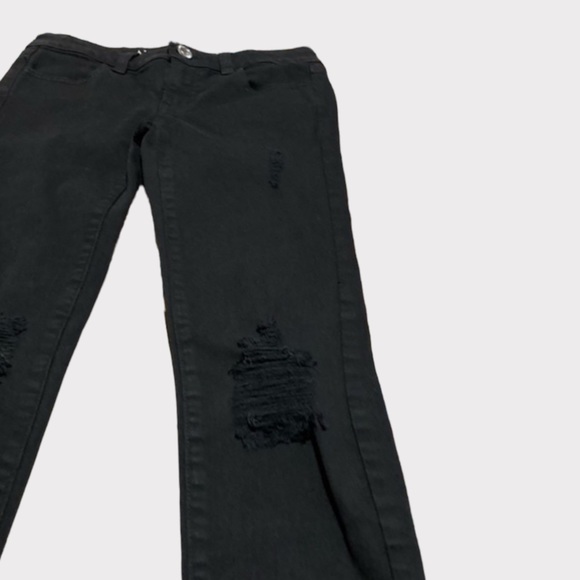 American Eagle Skinny Distressed Black Jeggings Size Zero 0 - Picture 9 of 16